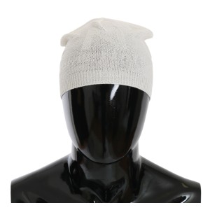 Costume National Elegante Beanie-Mütze aus weißer Wollmischung