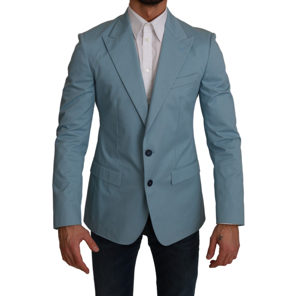 Dolce & Gabbana Eleganter blauer Blazer mit Fantasiemuster