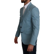 Dolce & Gabbana Eleganter blauer Blazer mit Fantasiemuster