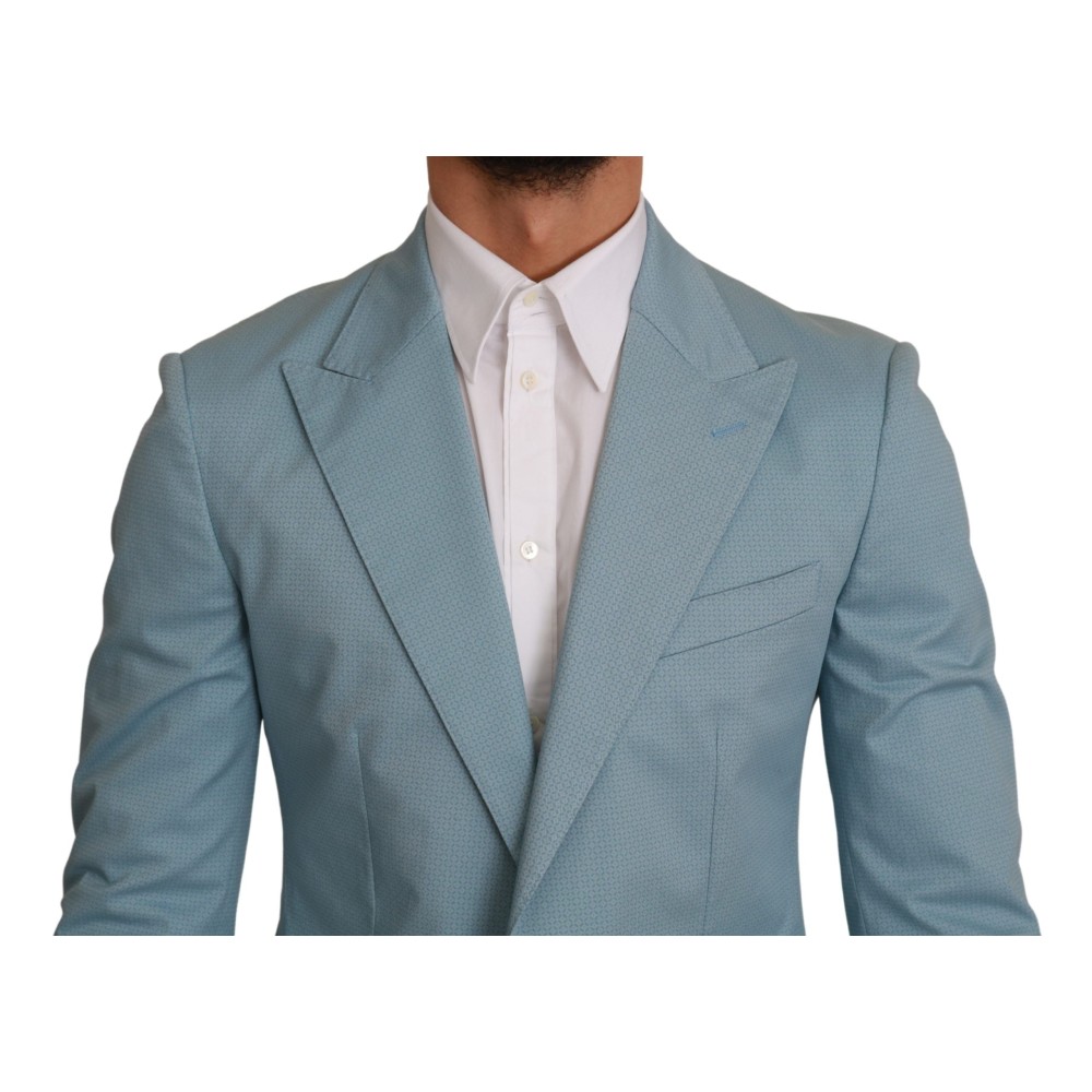Dolce & Gabbana Eleganter blauer Blazer mit Fantasiemuster