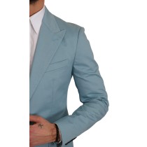 Dolce & Gabbana Eleganter blauer Blazer mit Fantasiemuster