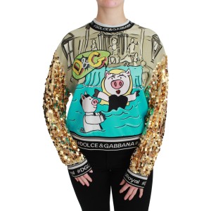 Dolce & Gabbana Schicker Pullover mit Multicolor-Motiven und Pailletten