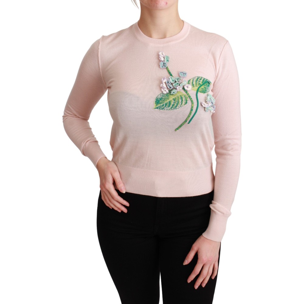 Dolce & Gabbana Floral bestickter Pullover aus einer Seidenmischung