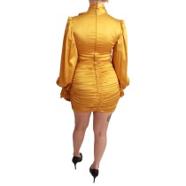 Dolce & Gabbana Strahlend gelbes Seiden-Bodycon-Minikleid