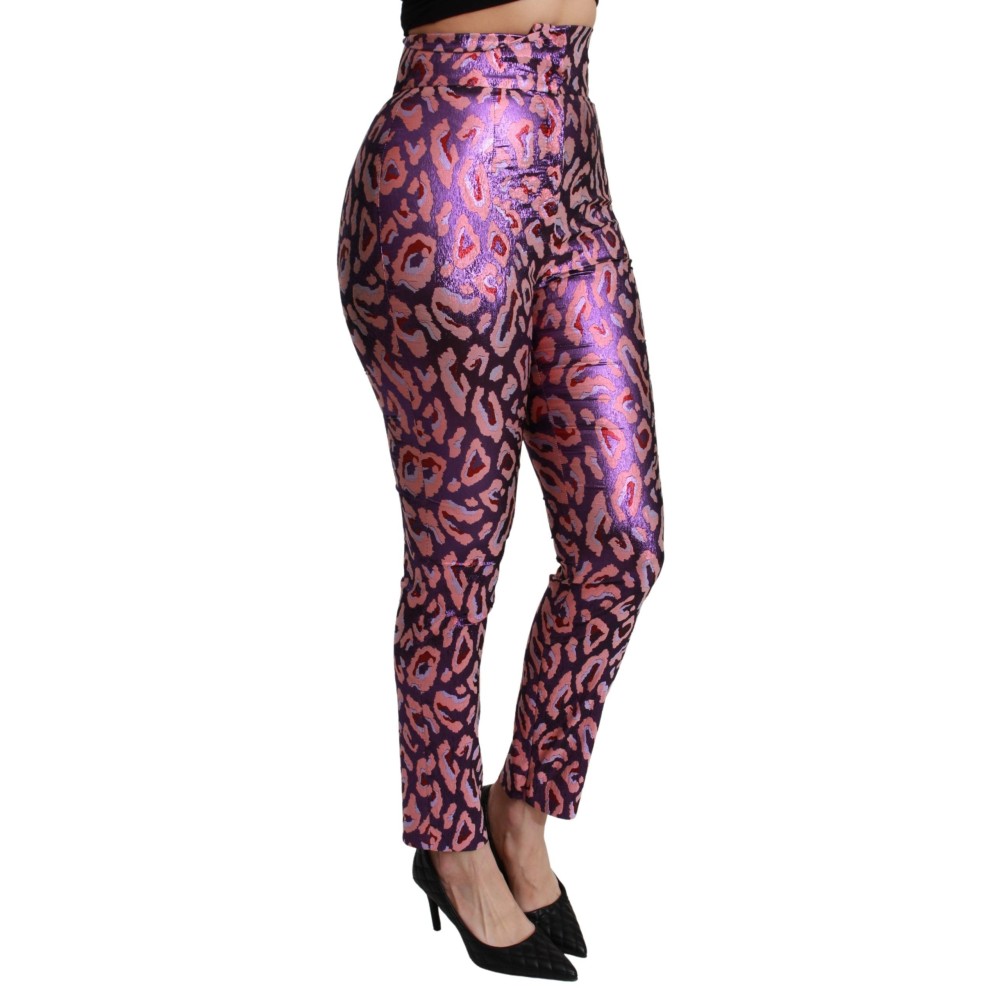 Dolce & Gabbana Schicke Cropped-Hose mit hoher Taille aus Seidenmischung