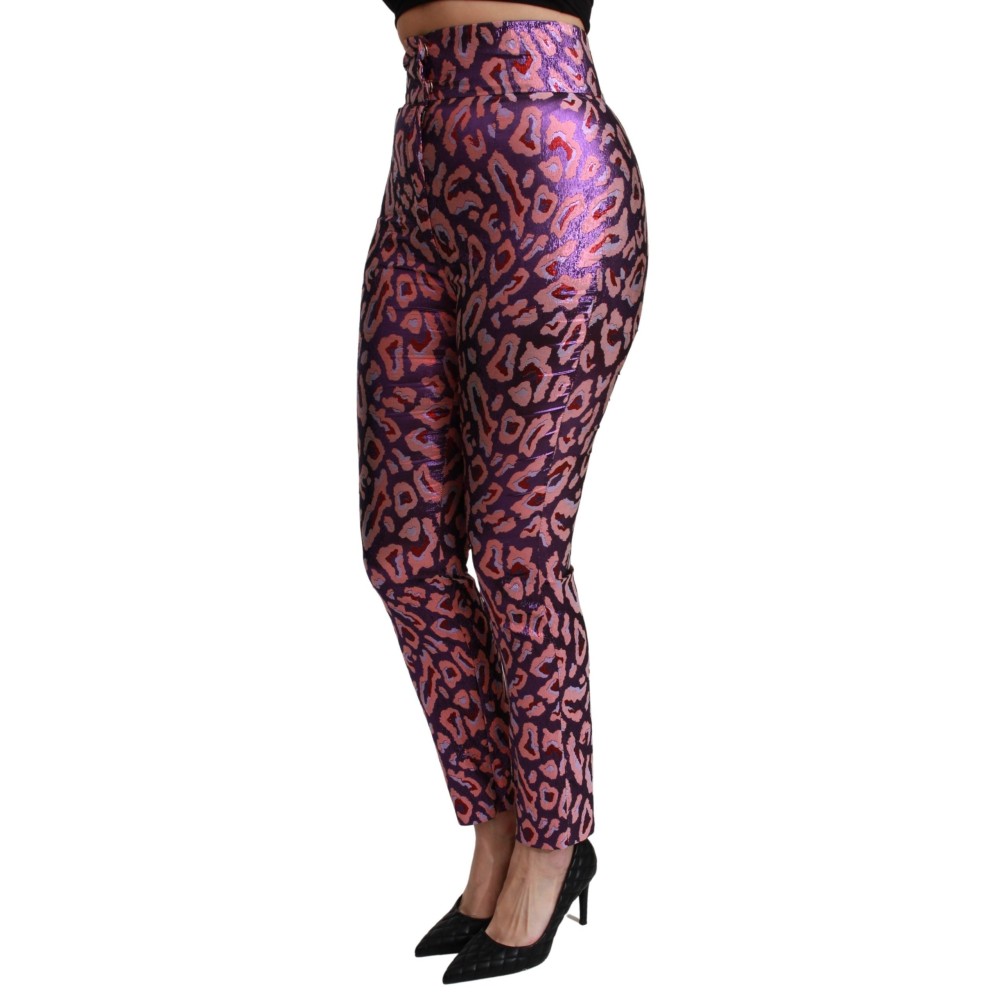 Dolce & Gabbana Schicke Cropped-Hose mit hoher Taille aus Seidenmischung
