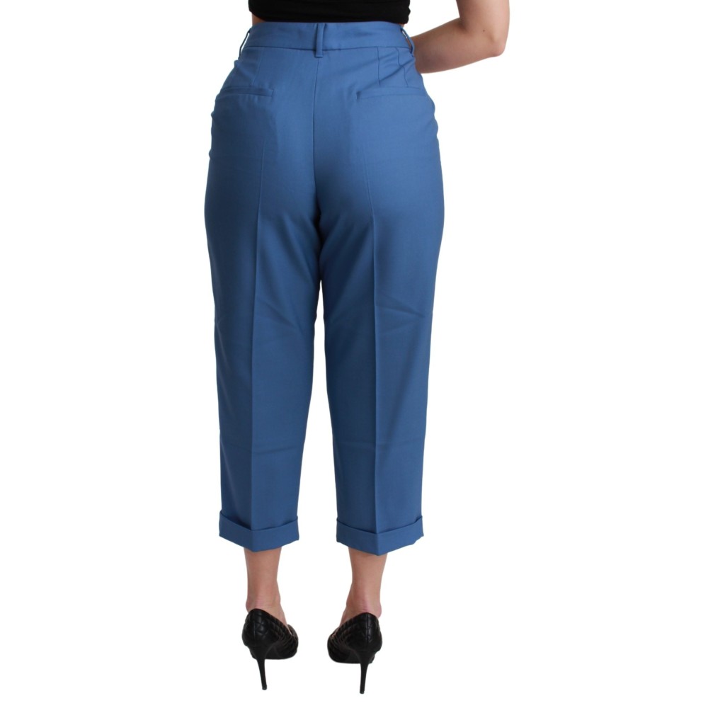 Dolce & Gabbana Elegante plissierte Hose aus Wolle mit Bündchen