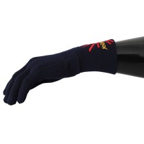 Dolce & Gabbana Blaue Unisex-Handschuhe aus Schurwolle
