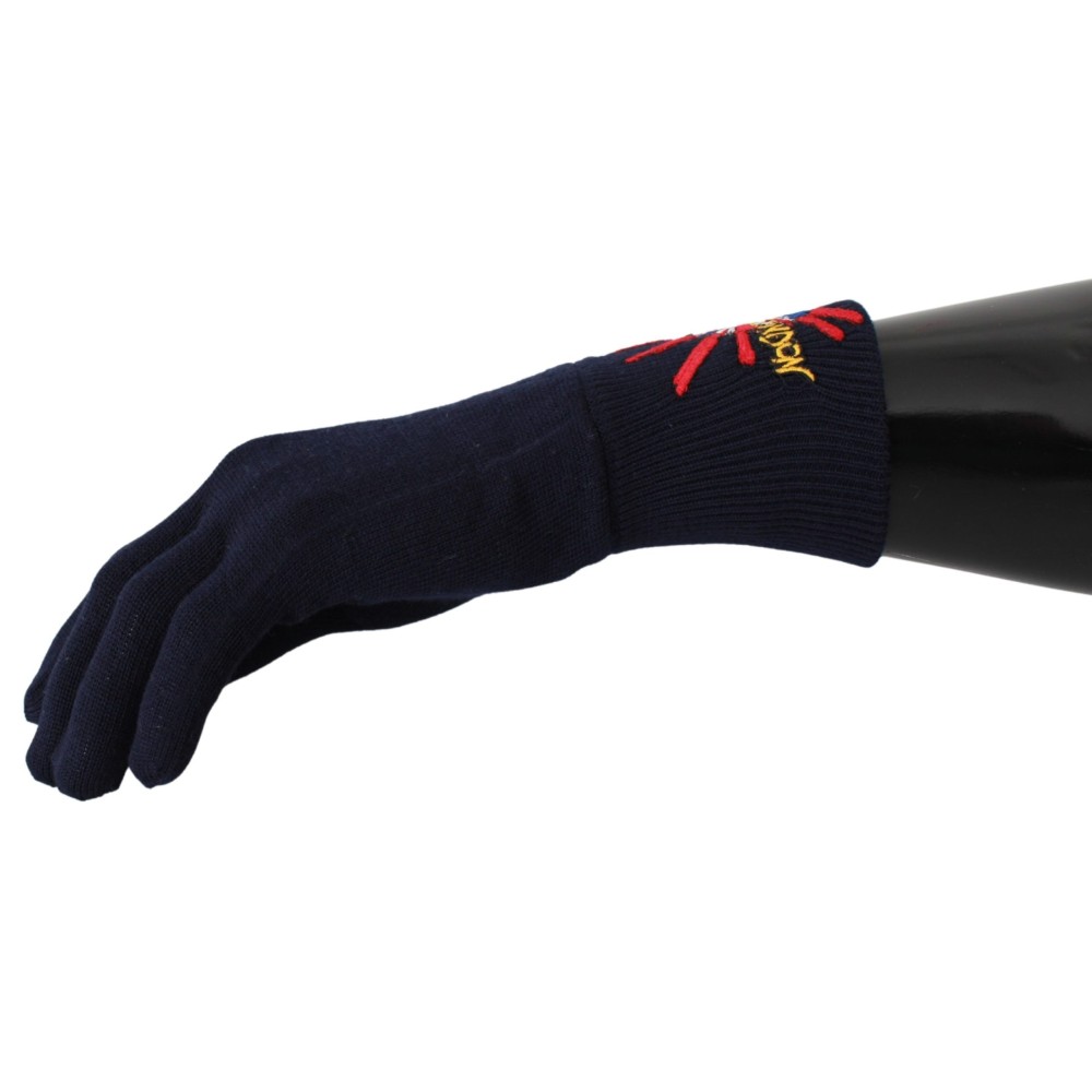 Dolce & Gabbana Blaue Unisex-Handschuhe aus Schurwolle