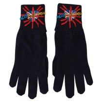 Dolce & Gabbana Blaue Unisex-Handschuhe aus Schurwolle