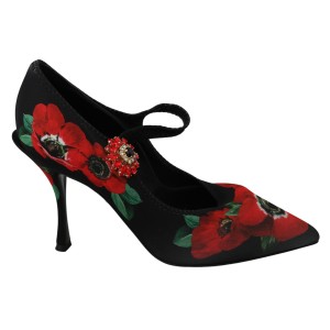 Dolce & Gabbana Geblümte Mary Janes Pumps mit Kristall-Detail