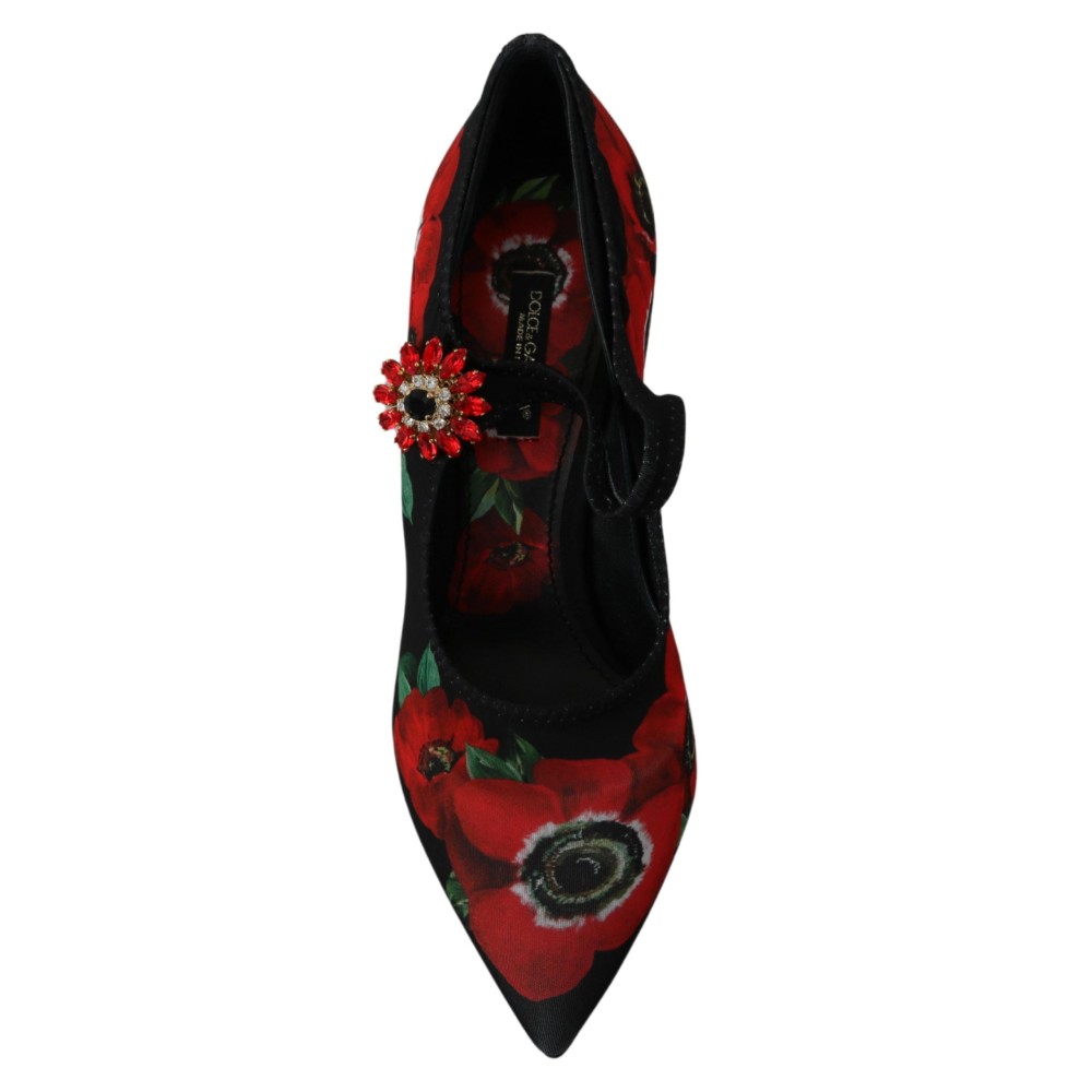 Dolce & Gabbana Geblümte Mary Janes Pumps mit Kristall-Detail
