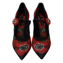 Dolce & Gabbana Geblümte Mary Janes Pumps mit Kristall-Detail