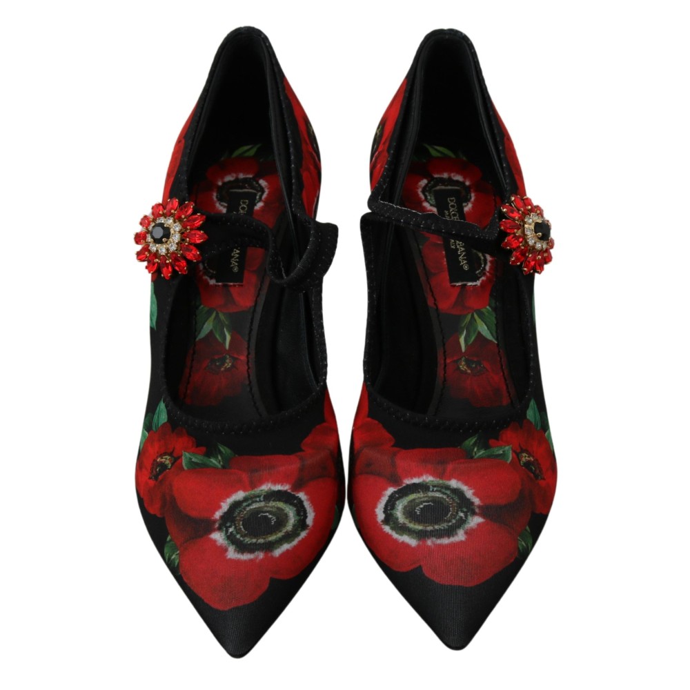 Dolce & Gabbana Geblümte Mary Janes Pumps mit Kristall-Detail
