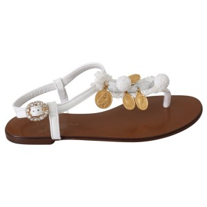 Dolce & Gabbana Pom Pom Flip Flop Knöchelriemen Flats