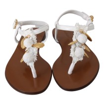 Dolce & Gabbana Pom Pom Flip Flop Knöchelriemen Flats