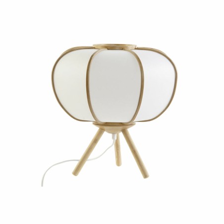 Lampe de bureau DKD Home Decor 34 x 34 x 33 cm Naturel Blanc Bambou 220 V 50 W