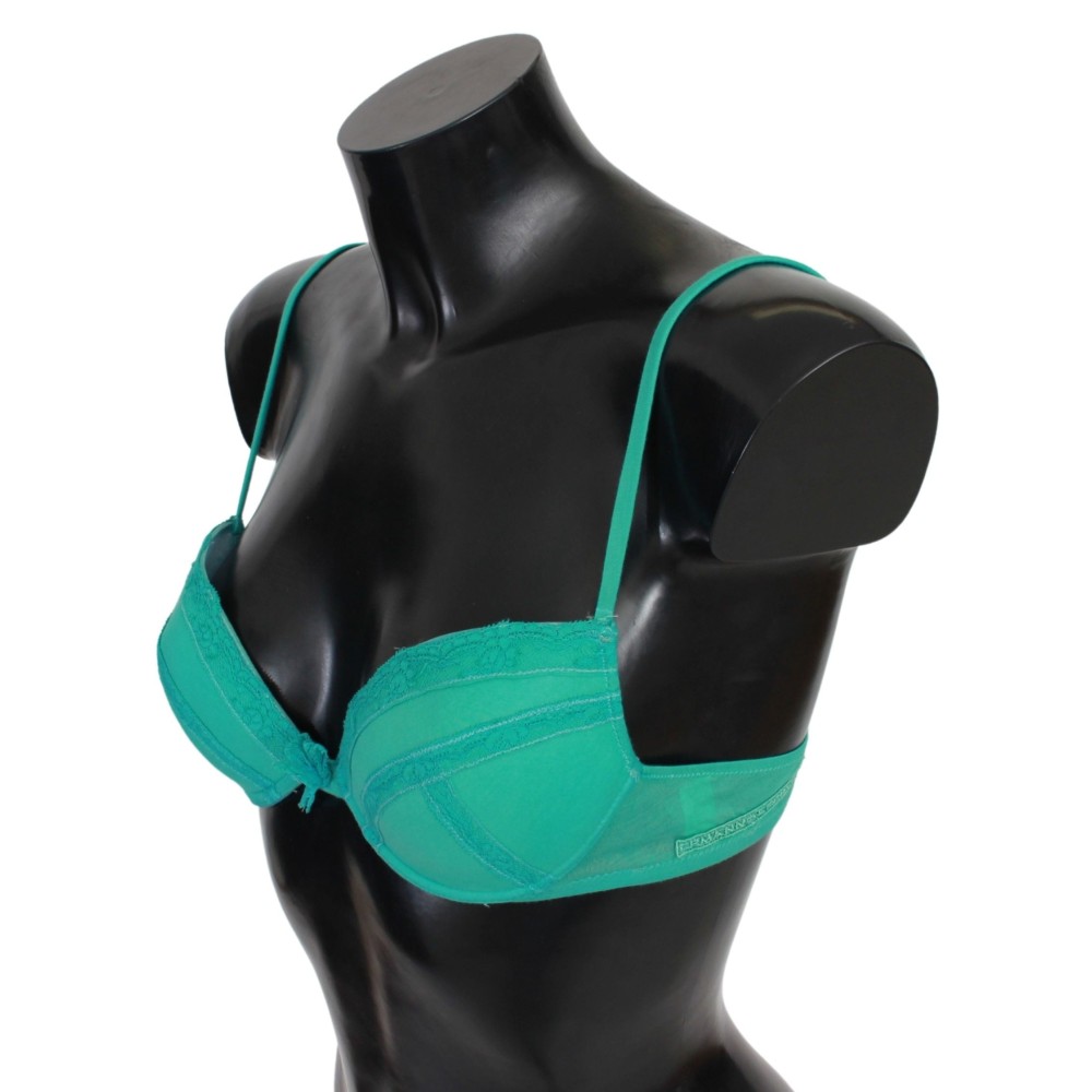 Ermanno Scervino Luxuriöser Push-up-BH aus grüner Baumwolle