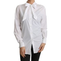 Dolce & Gabbana Elegante Bluse mit Schalkragen aus Baumwolle