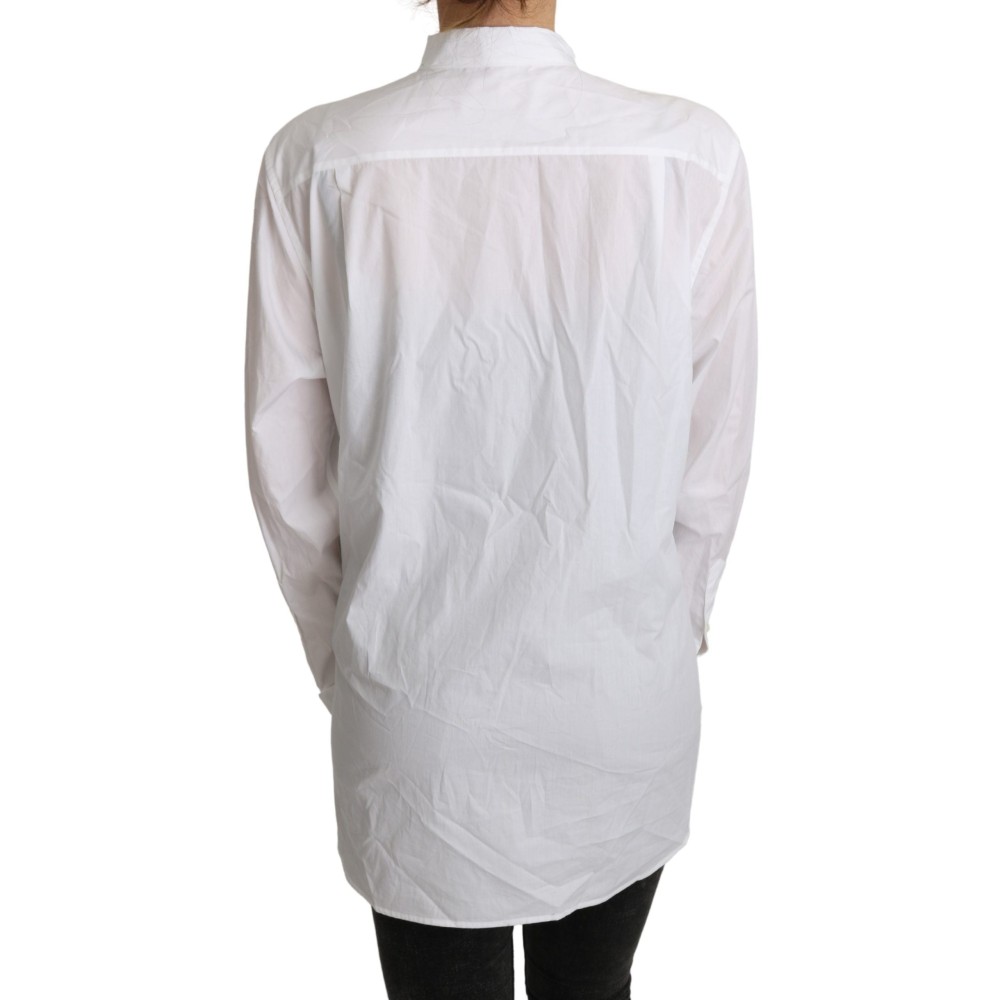 Dolce & Gabbana Elegante Bluse mit Schalkragen aus Baumwolle