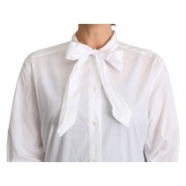 Dolce & Gabbana Elegante Bluse mit Schalkragen aus Baumwolle