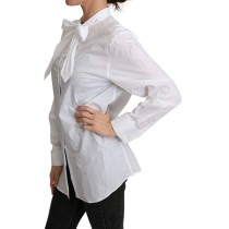 Dolce & Gabbana Elegante Bluse mit Schalkragen aus Baumwolle