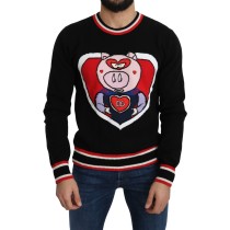 Dolce & Gabbana Eleganter Pullover mit Rundhalsausschnitt aus schwarzem Kaschmir