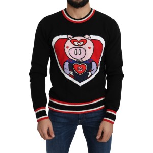 Dolce & Gabbana Eleganter Pullover mit Rundhalsausschnitt aus schwarzem Kaschmir