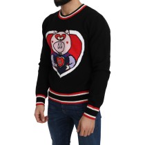 Dolce & Gabbana Eleganter Pullover mit Rundhalsausschnitt aus schwarzem Kaschmir