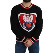 Dolce & Gabbana Eleganter Pullover mit Rundhalsausschnitt aus schwarzem Kaschmir