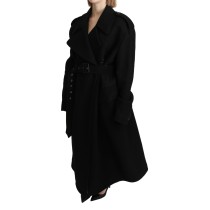 Dolce & Gabbana Eleganter Trenchcoat aus schwarzer Wolle