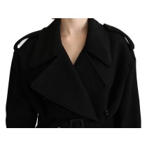 Dolce & Gabbana Eleganter Trenchcoat aus schwarzer Wolle