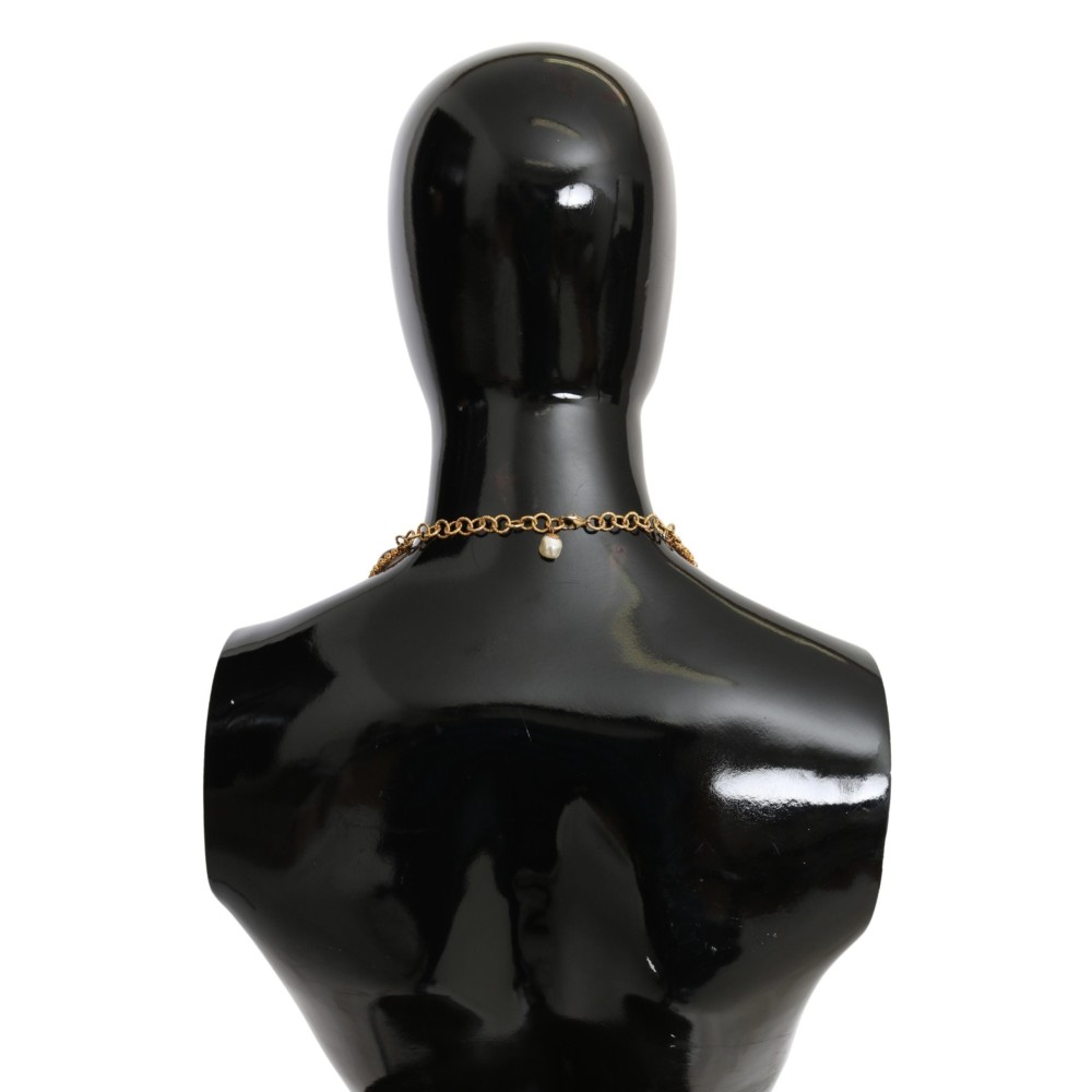 Dolce & Gabbana Elegante Statement-Halskette mit Kristall-Charme