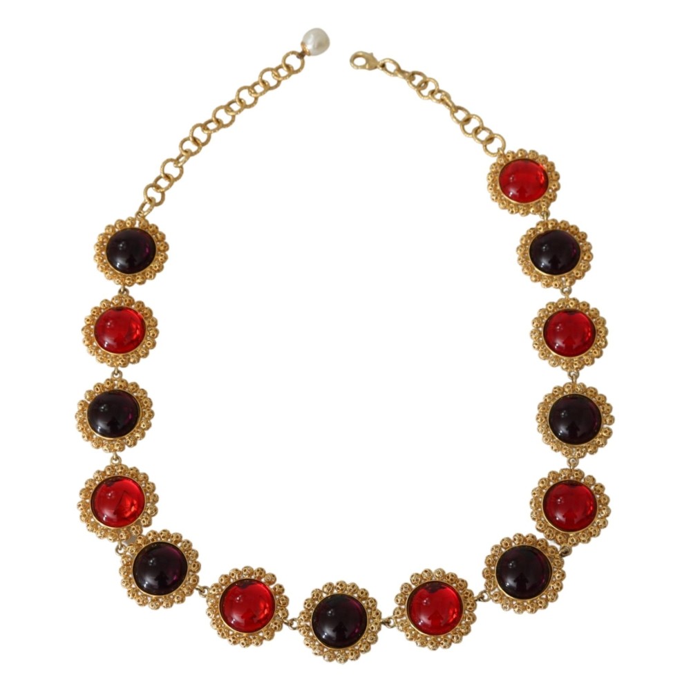 Dolce & Gabbana Elegante Statement-Halskette mit Kristall-Charme