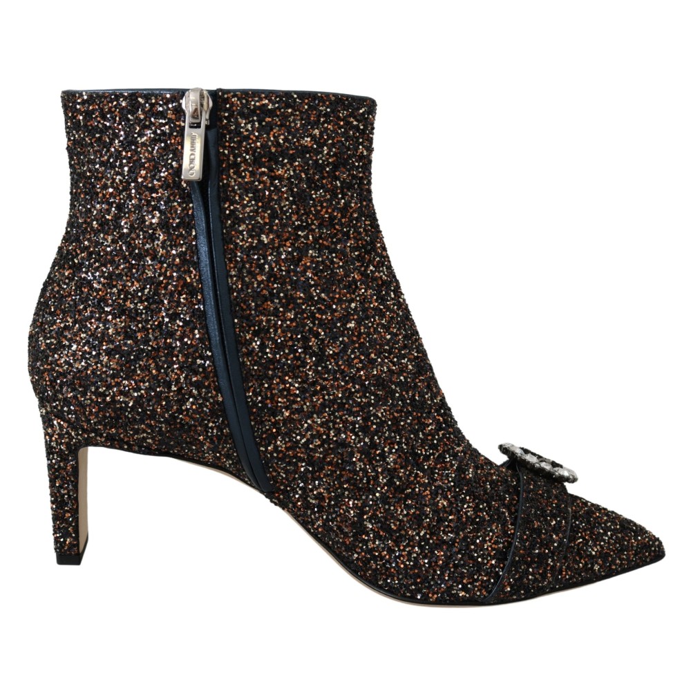 Jimmy Choo Amethyst-Mix-Stiefel Hannover mit Glitzer-Absatz