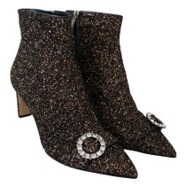 Jimmy Choo Amethyst-Mix-Stiefel Hannover mit Glitzer-Absatz