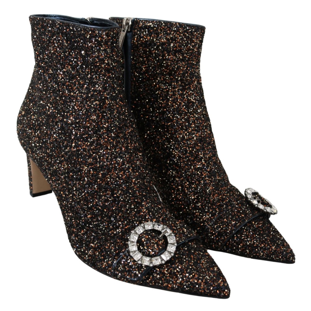 Jimmy Choo Amethyst-Mix-Stiefel Hannover mit Glitzer-Absatz
