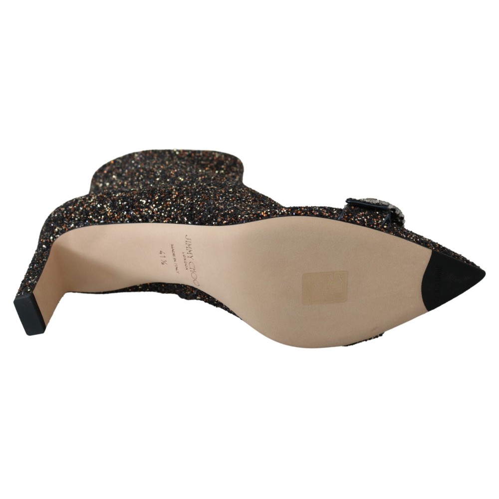 Jimmy Choo Amethyst-Mix-Stiefel Hannover mit Glitzer-Absatz