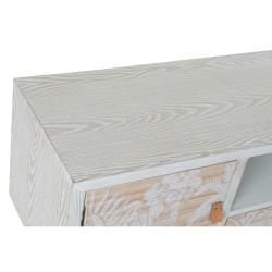 Meubles de télévision DKD Home Decor Blanc Bois Bambou (140 x 40 x 51 cm)