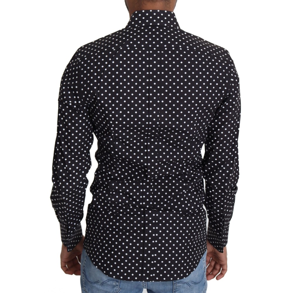 Dolce & Gabbana Elegantes Langarmhemd mit Polka Dot für Männer