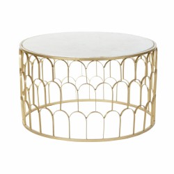 Centre Table DKD Home Decor Glamour White Multicolour Golden Marble Iron 87 x 87 x 51,5 cm