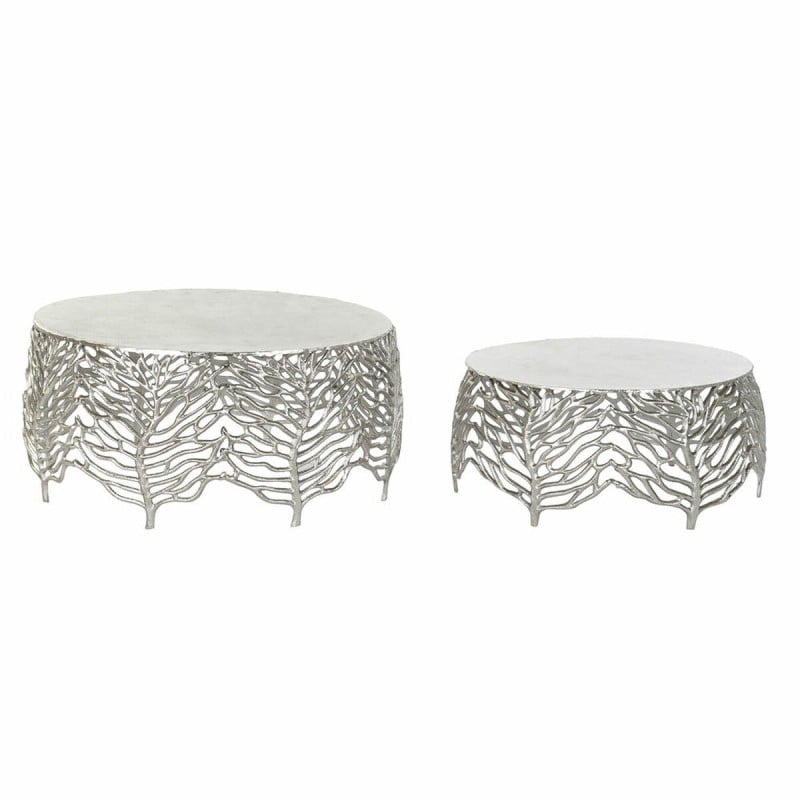 Table d'appoint DKD Home Decor Aluminium (2 pcs) (52 x 52 x 25 cm) (63.5 x 63.5 x 30.5 cm)