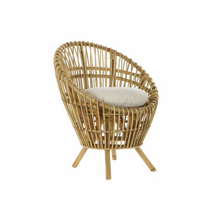 Armchair DKD Home Decor 8424001750092 Natural Cotton White Rattan (74 x 67 x 85 cm)