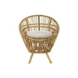 Sessel DKD Home Decor 8424001750092 natürlich Baumwolle Weiß Rattan (74 x 67 x 85 cm)