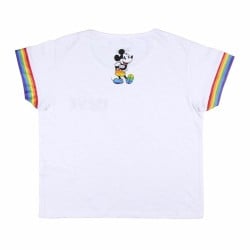 Damen Kurzarm-T-Shirt Disney Love Pride Weiß