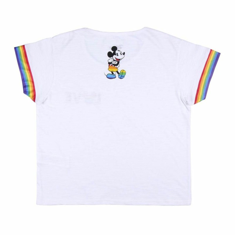 Damen Kurzarm-T-Shirt Disney Love Pride Weiß