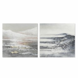 Bild DKD Home Decor Leinwand 100 x 3,8 x 100 cm Landschaft Moderne (2 Stück)