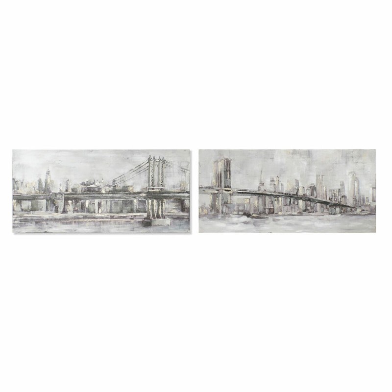 Cadre DKD Home Decor Toile 150 x 3,8 x 70 cm New York Loft (2 Unités)