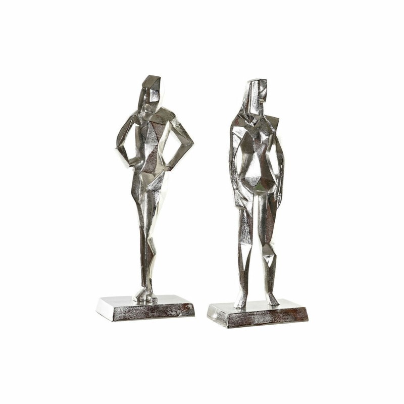 Figurine Décorative DKD Home Decor 8424001856480 23 x 13 x 62 cm Argenté (2 Unités)