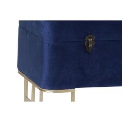 Banquette DKD Home Decor   Bleu Doré Métal Velours (90 x 40 x 47 cm)